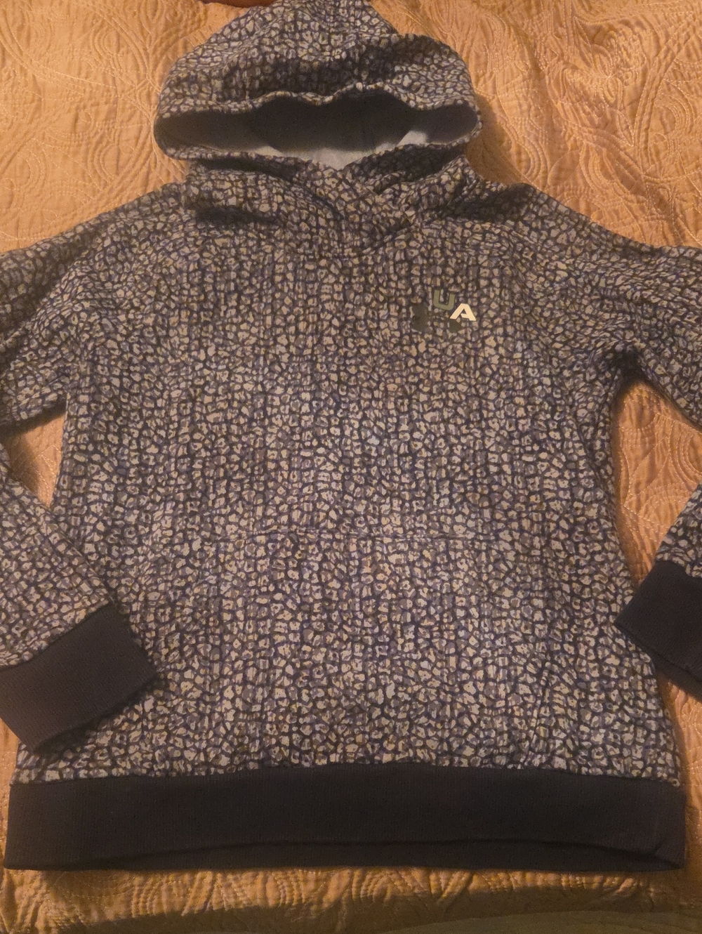 Under Armour Dark & Light Gray With Black, Patterned Kids Hooded Sweater